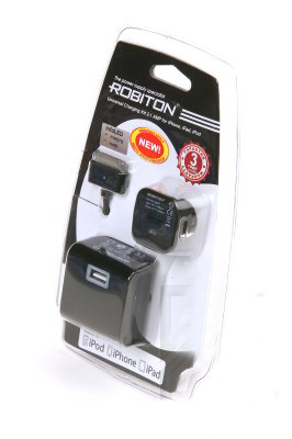 Зар уст Robiton Universal Charging Kit 2.1A iPhone/iPad BL1 СетьЗУ + АвтоЗУ+шнур App03