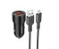 ЗУ в прикуриватель BOROFONE BZ19 чёрный + кабель micro USB (2*USB, 5B, 2,4A)