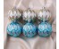 Набор шаров пластик d-6 см, 6 шт "Блестящие капельки" серебристо-голубой   4941940