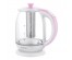 Чайник MARTA MT-4622 стекло, белый/розовый (2200W, 1,8л, рег темп, мет фильтр для заваривания)