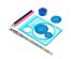 Набор для рисования (спирограф, 2 карандаша, точилка, ручка), пластик, 3 цвета