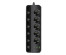 сет/фильтр QUMO Power Bar 5 выключаемых розеток, 3м, чёрный, 2500Вт, 10A, кабель 3*1 мм медь.