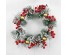 Венок рождественский с шишками, ягодами, украшениями и снегом, 25см, ПВХ, дерево