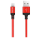 Кабель USB - micro USB More choice K12m Black Red 2A, нейлон, 1м