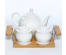 РОЗА набор для сервировки (6) чайник1200мл +2сахарницы300мл с ложками на бамбук.подставке 193-48024