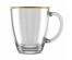 Кружка  стекло 350мл 2025-3 Золотая кайма (16)керамики в Новосибирске оптом большой ассортимент. Посуда фарфоровая в Новосибирскедля кухни оптом.